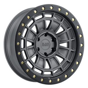 Black Rhino DALTON - MATTE GUNMETAL W/ BLACK LIP EDGE & BRASS BOLTS